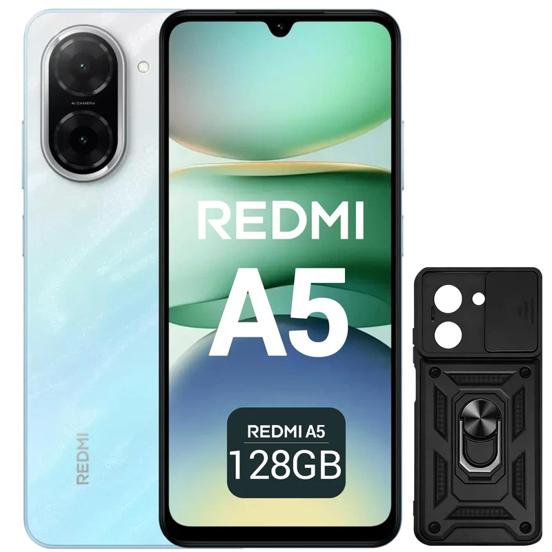 XIAOMI Redmi A5 Smartphone 6,88" 120Hz Display, 128GB+4GB, 32MP AI-Kamera, 5200 mAh Akku, Seiten-Fin