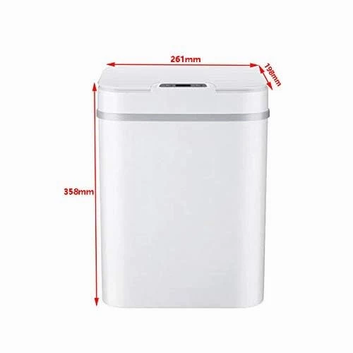 Automatischer Mülleimer Berührungsloser Infrarot-Bewegungssensor-Mülleimer 12L (Weiss), Weiß