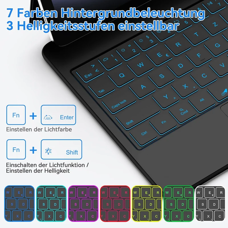 Bettdow für Samsung Galaxy Tab S10 Lite/Tab S10 FE/Tab S9 FE 10.9" und Tab S9 11" Tastatur Hülle, Sc