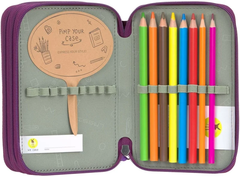 LÄSSIG Federmäppchen Unique School Triple Pencil Case Slim Lilac violett