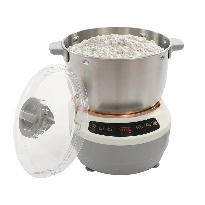 Edelstahl Teigknetmaschine mit Gärfunktion – 7L Vollautomatische Spiralkneter, 250W Kupfermotor, Dig