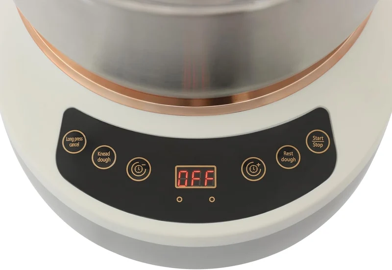 Edelstahl Teigknetmaschine mit Gärfunktion – 7L Vollautomatische Spiralkneter, 250W Kupfermotor, Dig