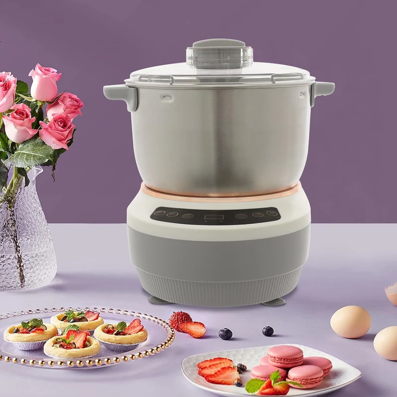Edelstahl Teigknetmaschine mit Gärfunktion – 7L Vollautomatische Spiralkneter, 250W Kupfermotor, Dig