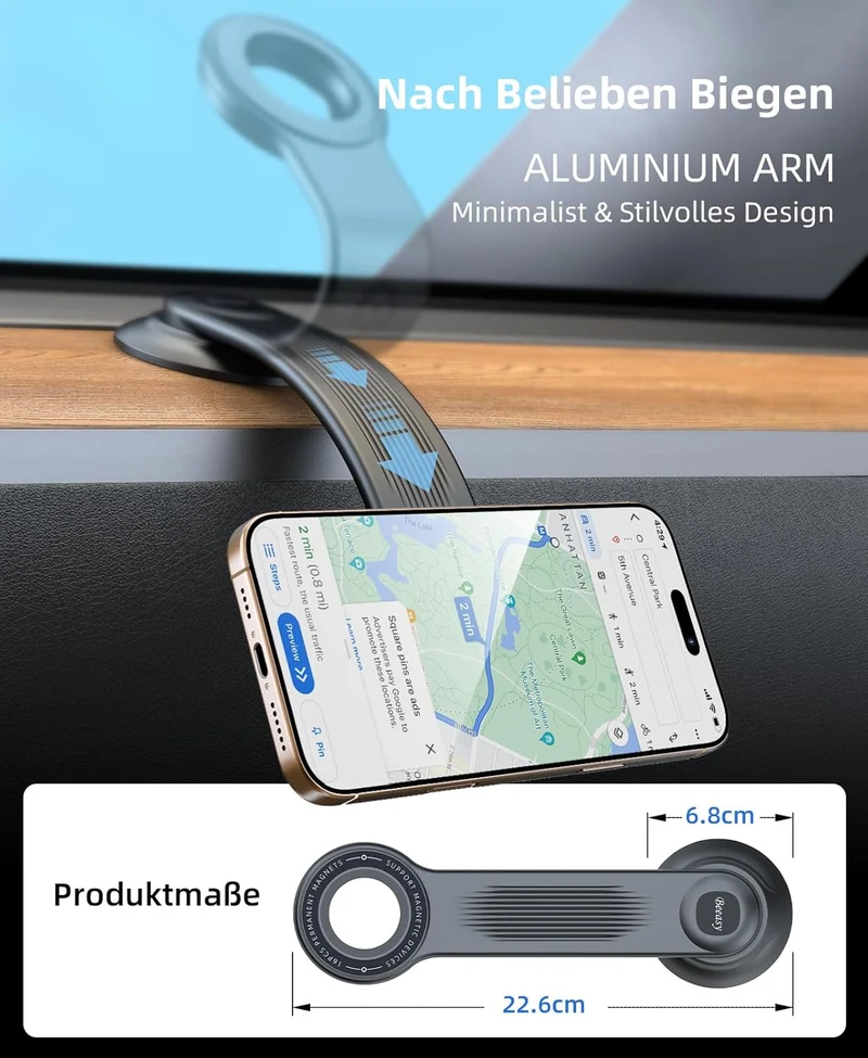 Beeasy Handyhalterung Auto für Magsafe Autohalterung, Magnet Handy Halterung Auto Armaturenbrett mit
