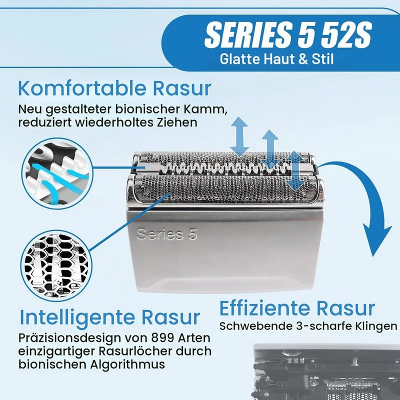 52S Scherkopf Serie 5, Elektrischer S5 Rasierkopf Kompatibel Mit Series 5, S5 Scherkopf Ersatzschert