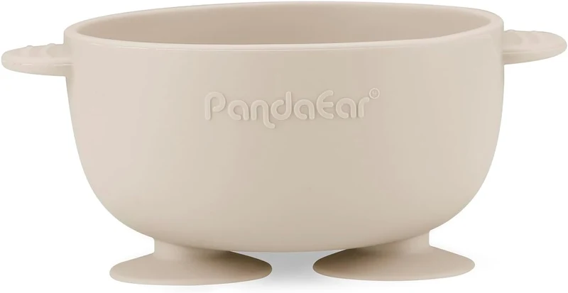 PandaEar 3 Pack Babysaugschalen &3 Babylöffel| Leckdichte Aufenthalts Silicon Food Bowl für Babys Ki