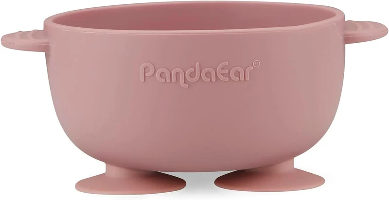PandaEar 3 Pack Babysaugschalen &3 Babylöffel| Leckdichte Aufenthalts Silicon Food Bowl für Babys Ki