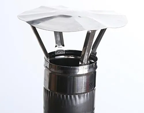 Regenhaube Regenhut Schornsteinabdeckung Einsteck für Ofenrohre Kamin Edelstahl 10 Grössen (Ø 120),