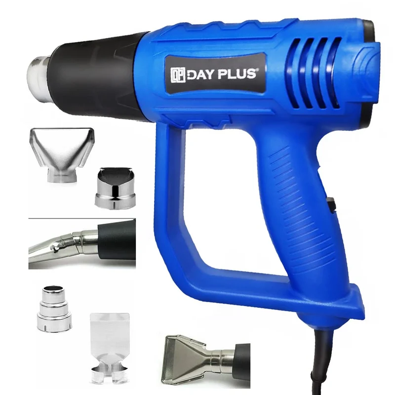 Power Tools 2000W Hot Air Heat Gun Dual-Temperature Paint Stripper Settings 4 Nozzles