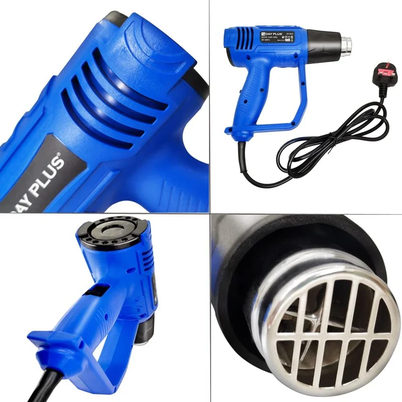 Power Tools 2000W Hot Air Heat Gun Dual-Temperature Paint Stripper Settings 4 Nozzles
