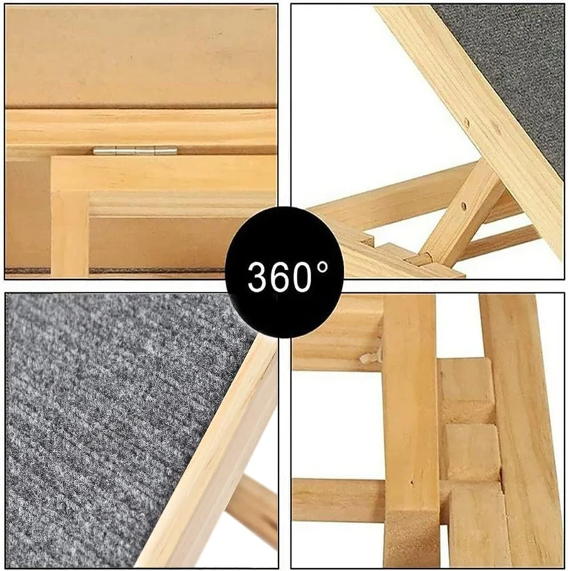 100 cm Hundeleiter Auffahrrampe für Haustiere mit Anti-rutsch Holz-Hunderampe für Haustieremit 4 Höh