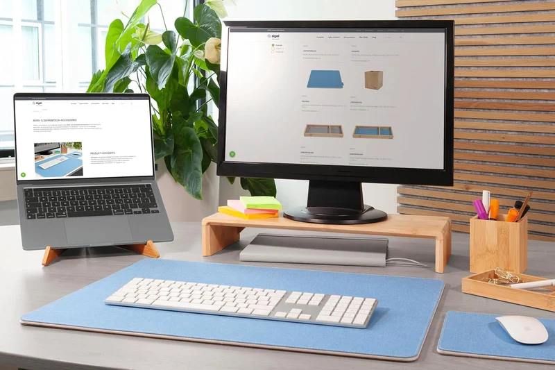 SIGEL SA207 Laptopständer aus Bambus, höhenverstellbarer Laptophalter, leicht, faltbar, tragbar, 30