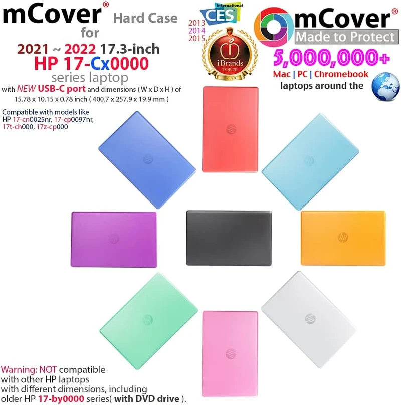 mCover Schutzhülle kompatibel nur für 2021–2023 17,3 Zoll HP 17-CNxxxxxx Serie (kein DVD-Laufwerk) W
