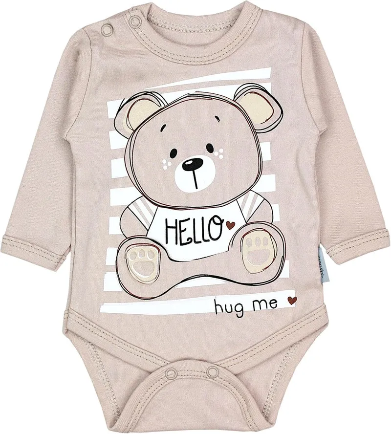 TupTam Baby Mädchen Jungen Bekleidungsset Langarmbody Hose Mütze mit Aufdruck Spruch 3 teilig 50 Ted