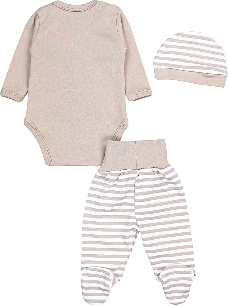 TupTam Baby Mädchen Jungen Bekleidungsset Langarmbody Hose Mütze mit Aufdruck Spruch 3 teilig 50 Ted