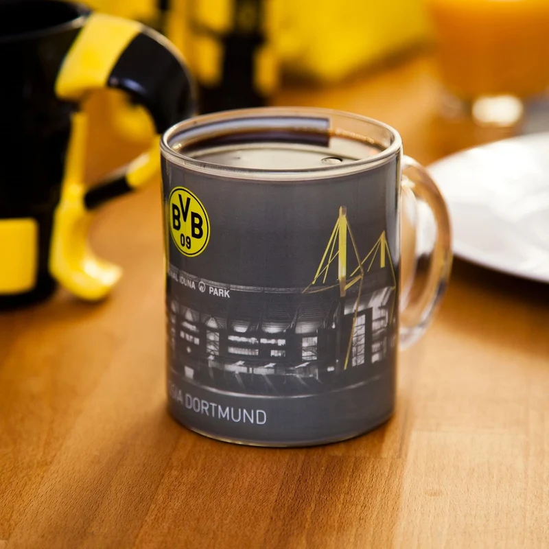 Borussia Dortmund BVB-Zauberglas, 1 Stück (1er Pack) & BVB-Kugelschreiber (3er-Set) Bundle mit BVB-K