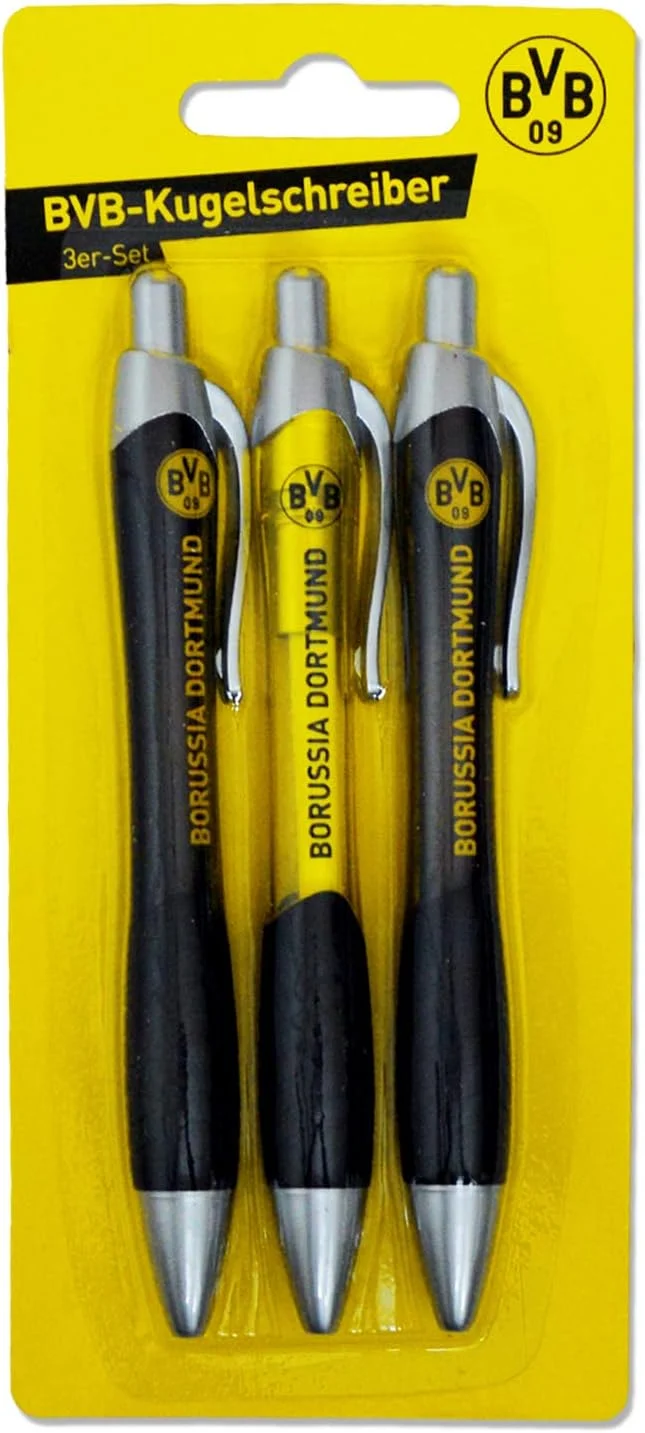 Borussia Dortmund BVB-Zauberglas, 1 Stück (1er Pack) & BVB-Kugelschreiber (3er-Set) Bundle mit BVB-K