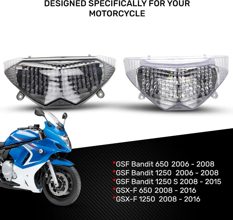 aVDB-moto LED-Bremslicht mit integrierten Blinker kompatibel mit GSF Bandit 650 2006/2009, 1250, GSX