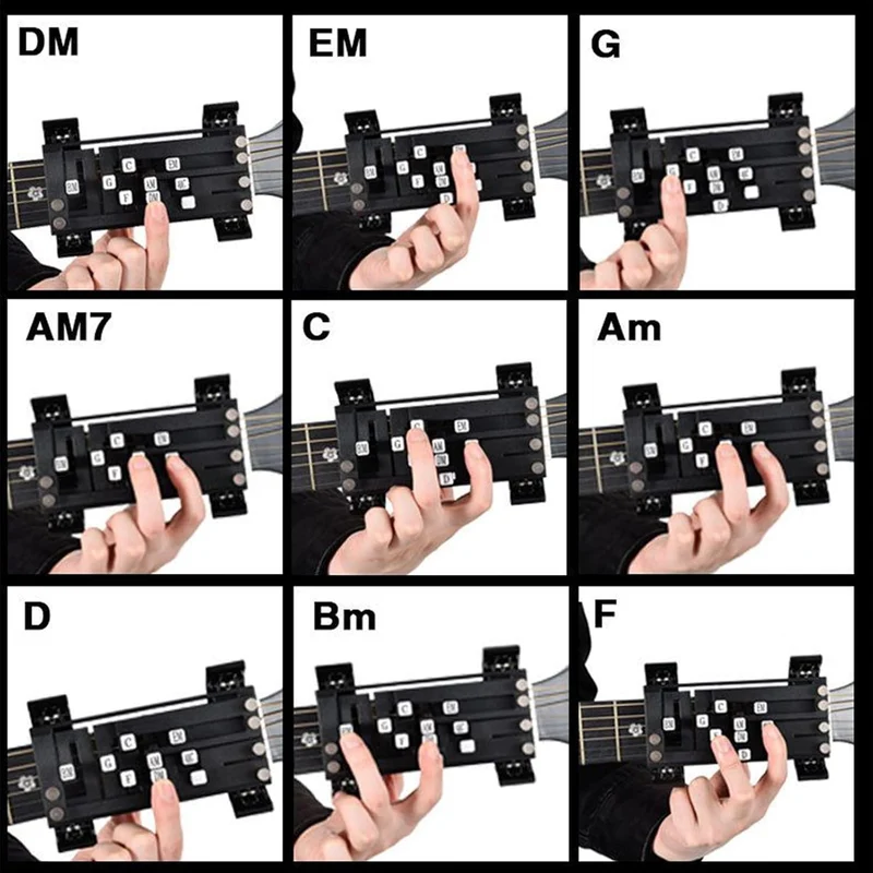 Tragbarer Gitarren-Akkordpresser, Gitarrenakkord -Presse,Gitarren-Akkord- Und Trainer,Akkorddrücker,