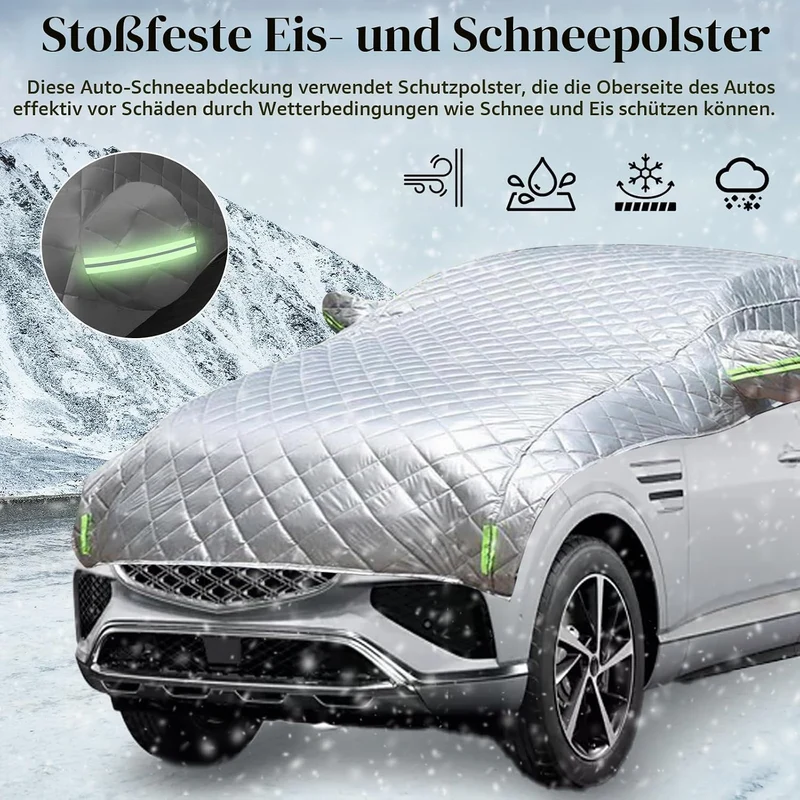 Autoabdeckung, 520x240cm Halbgaragenabdeckung Hagelschutz Auto Hageldecke für Autos Frontscheibenabd