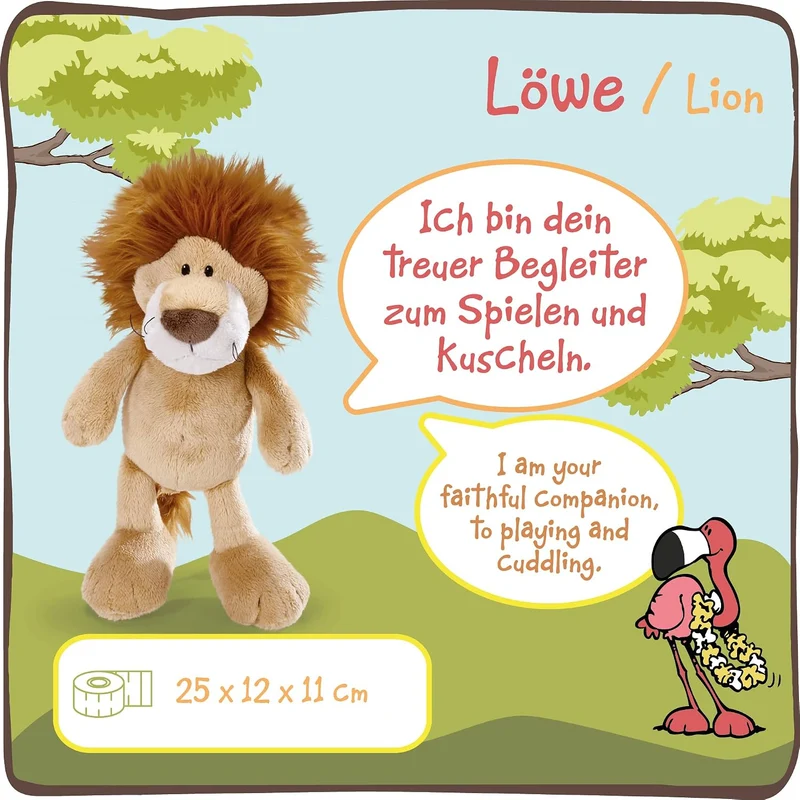 NICI 48390 Kuscheltier 25 cm Plüschtier für Mädchen, Jungen & Babys – Flauschiger Stofftier Löwe zum