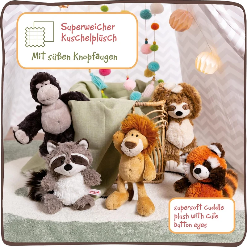 NICI 48390 Kuscheltier 25 cm Plüschtier für Mädchen, Jungen & Babys – Flauschiger Stofftier Löwe zum