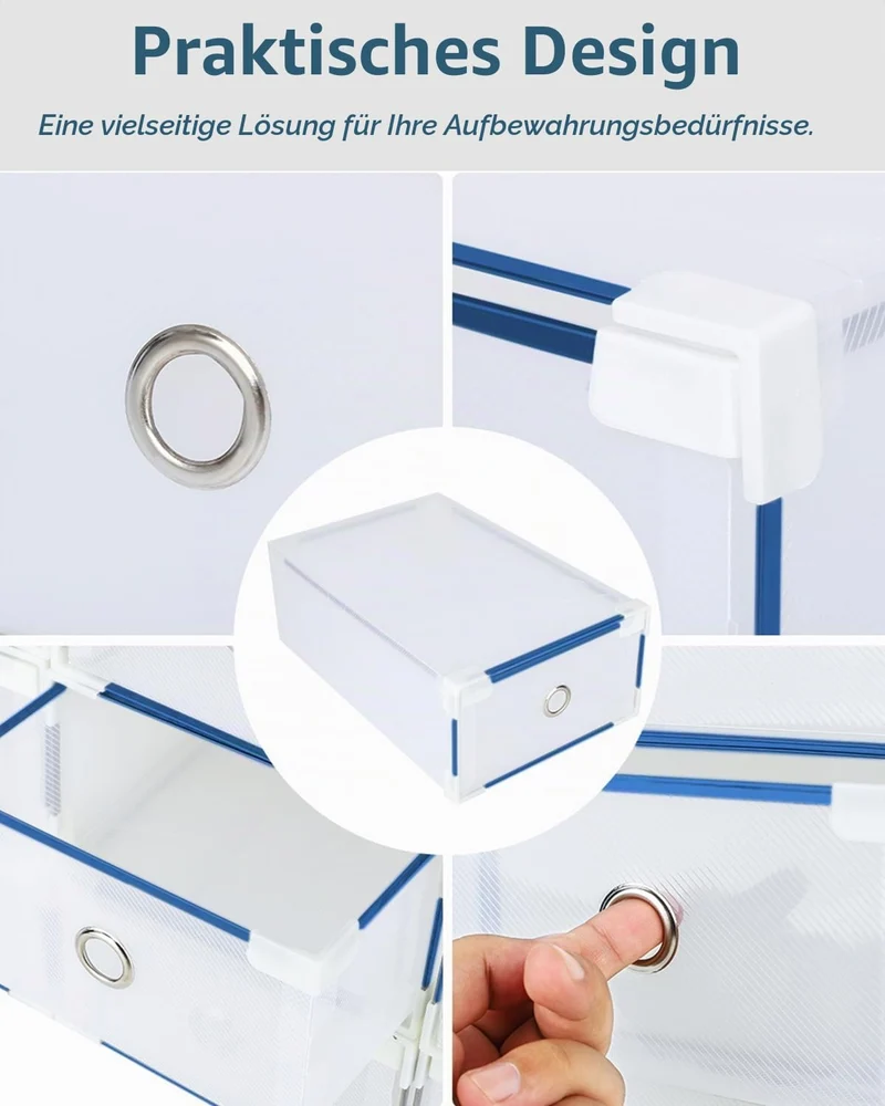 20 Stück Schuhboxen - Stapelbare Schuh Organizer aus Transparentem Kunststoff mit Schubladen - DIY S