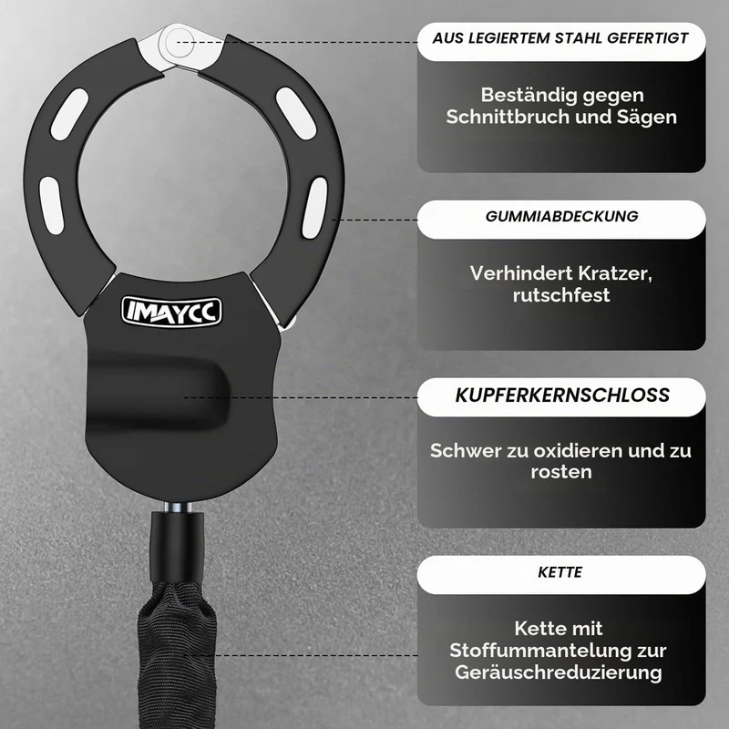 IMAYCC E Scooter Schloss, Handschellenschloss, Fahrrad zubehör, Schloss für e scooter，Inklusive eine