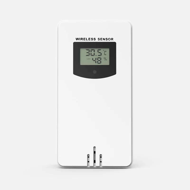 Aussensensor der Wetterstation, Anzeige von Aussentemperatur und Luftfeuchtigkeit, maximale Übertrag