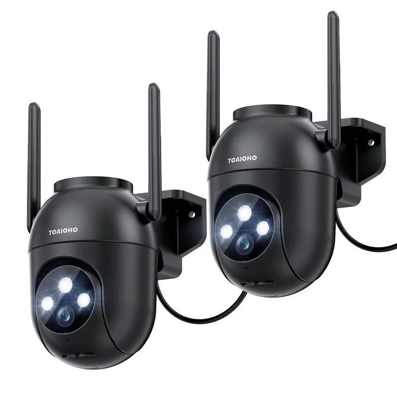2 Stück Überwachungskamera Aussen - 5MP Kamera Überwachung Aussen 2,4/5Ghz Wlan IP Kamera Outdoor Au