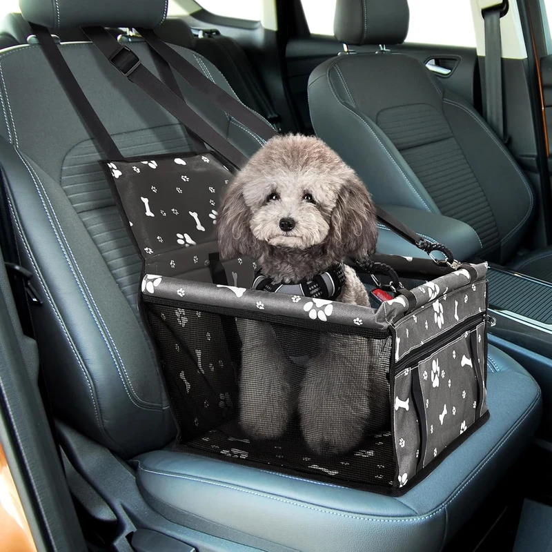Nobleza - Autoverstärkung für Hunde und Haustiere, faltbar, waschbar, Reissverschluss-Tasche, 40x34x