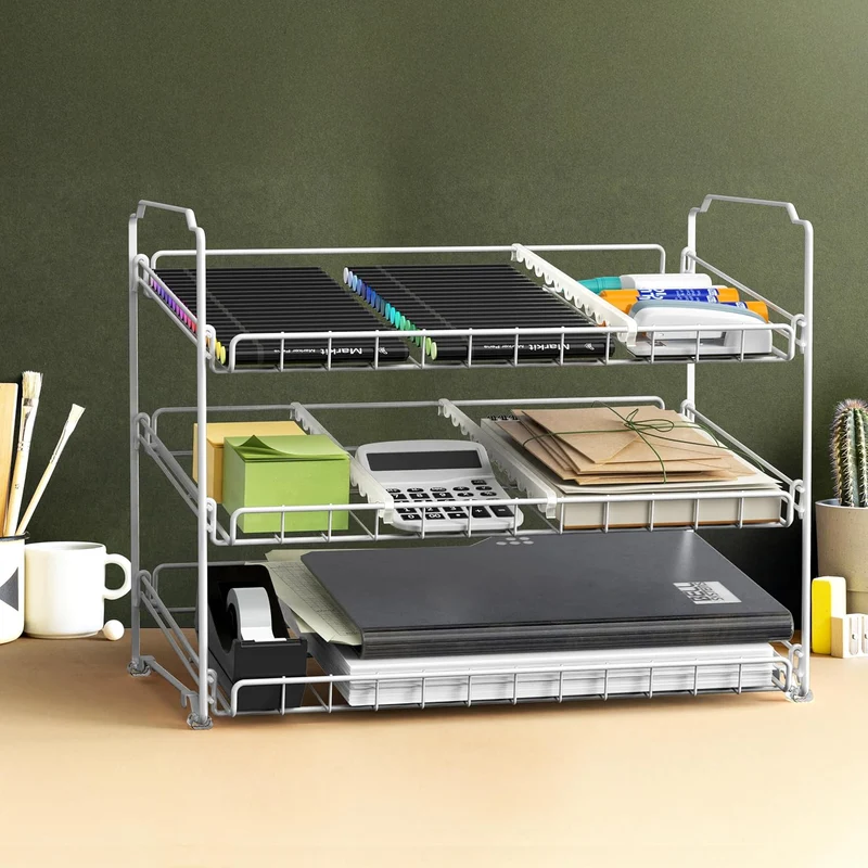 Simple Houseware Stapelbarer Dosenregal-Organizer, Weiss, Weiss