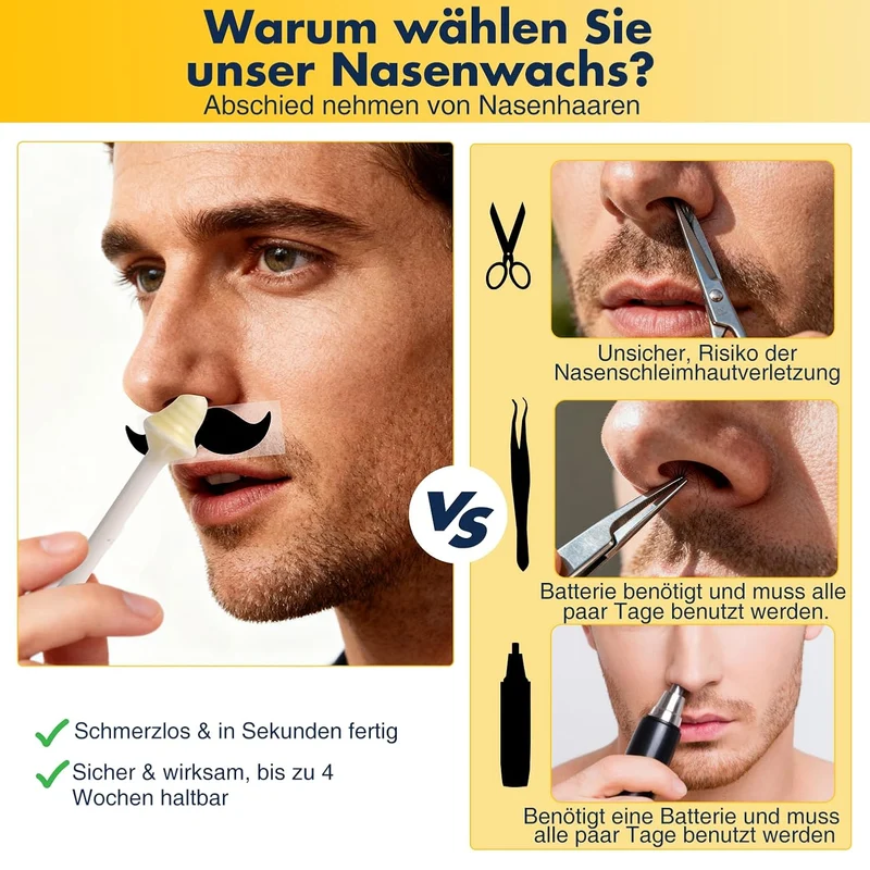 Nose Wax Kit,Nasenhaar Wachs,Nasenwachs Haarentfernung Set für Männer und Frauen,Tragbarer Nasenhaar