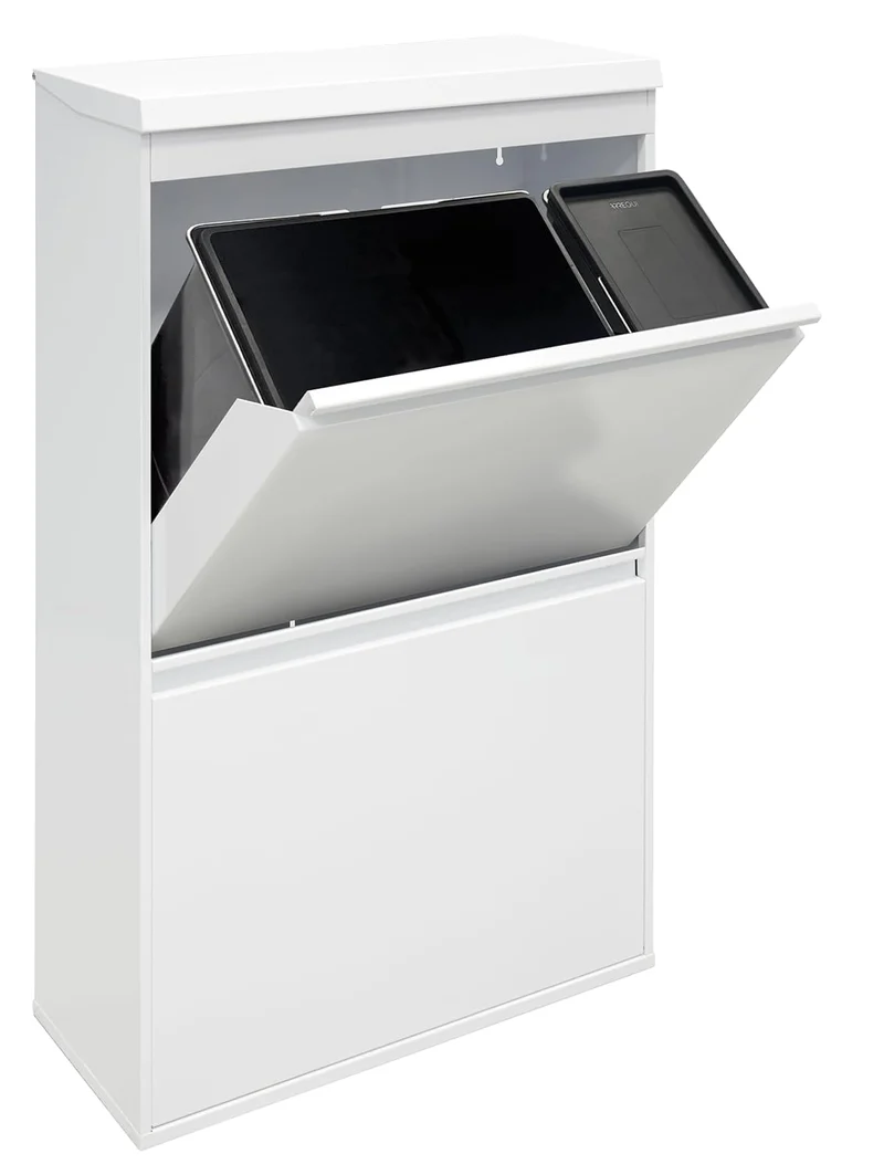 ARREGUI Top CR621-B2 Mülltrennsystem aus Stahl mit Aufbewahrungsbox mit Deckel | 4 Fächer Mülleimer