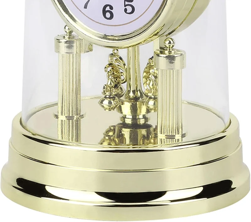 Ejoyous Vintage Tischuhr, Mantel Gewölbte Uhr Antike Stille Tischuhr Europäische Retro -Uhren mit Gl