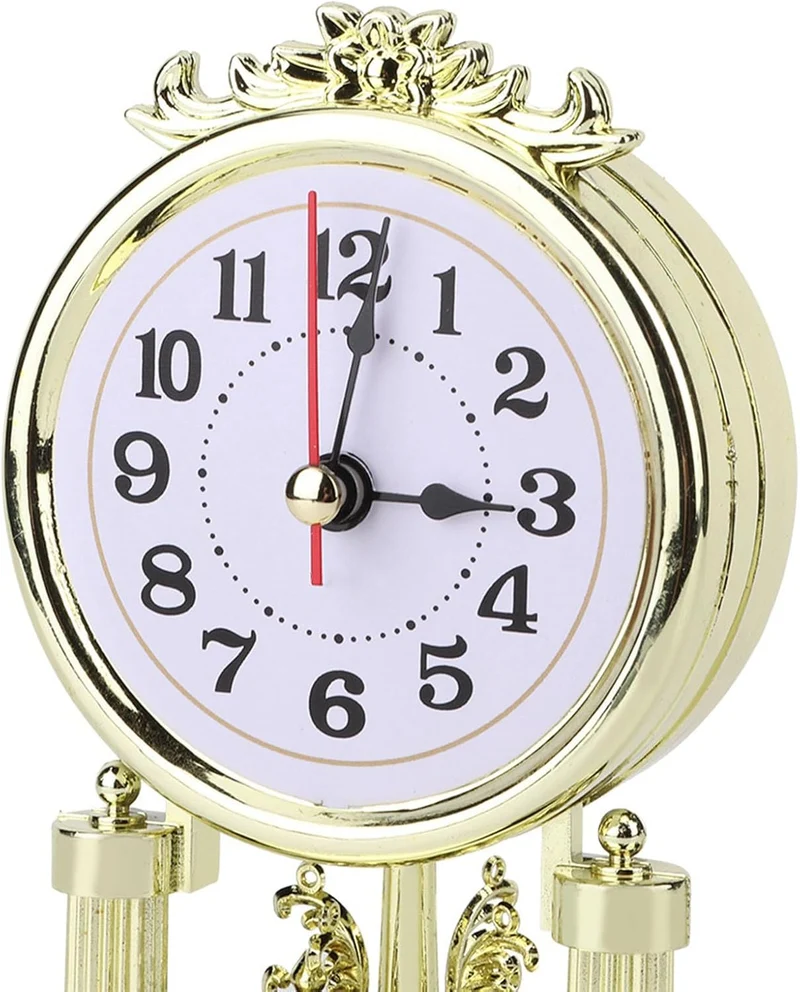 Ejoyous Vintage Tischuhr, Mantel Gewölbte Uhr Antike Stille Tischuhr Europäische Retro -Uhren mit Gl