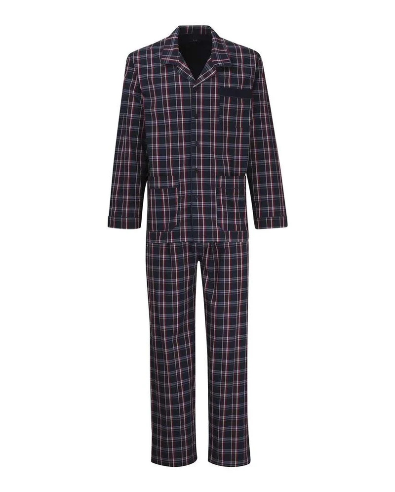 Götzburg 451976 Button Pyjama 48 Blue Check, 48 Blue Check
