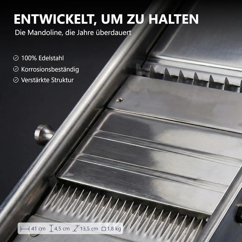 Louis Tellier - Mandoline mit Schlitten - Edelstahl - Professionelle Qualität - Kamm 3/10mm - 25 x 1