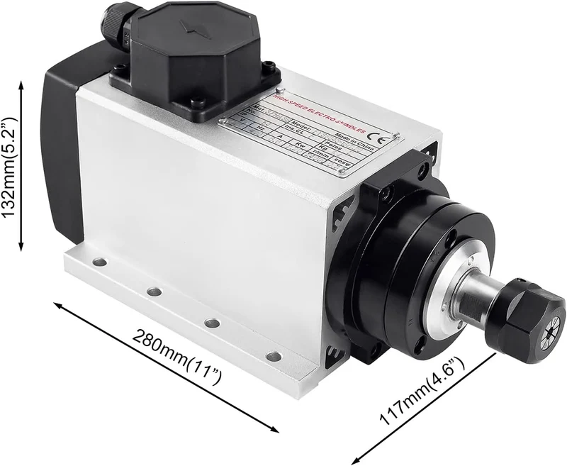 CNC-Spindel-CNC-Motor, 220 V, 2.2 kW, 2200 W, quadratischer luftgekühlter Spindelmotor, 2.2 Keramikl