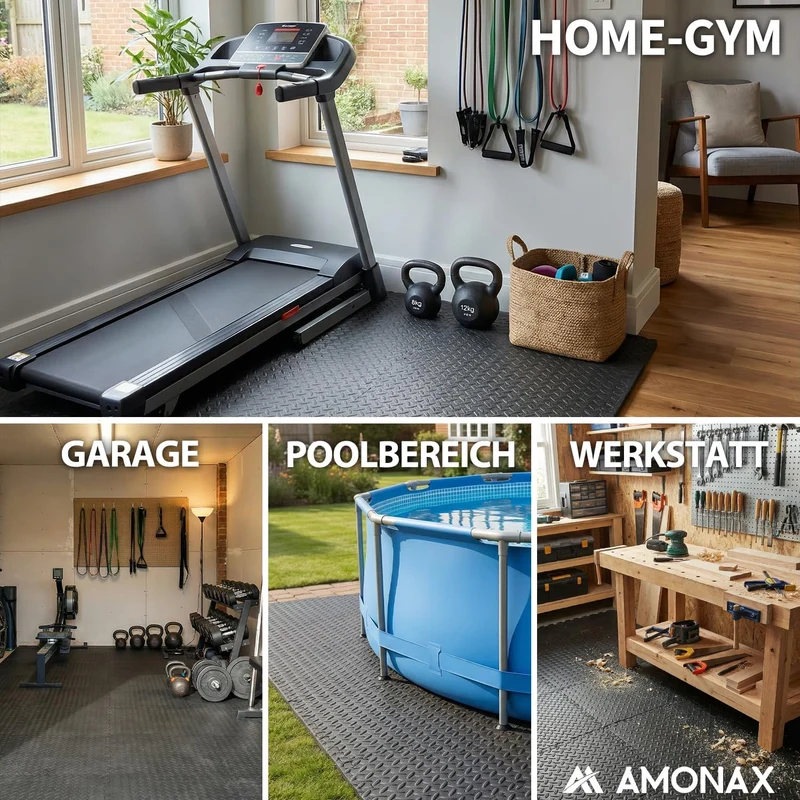 Amonax Bodenschutzmatte Fitness Puzzlematte, Schaumstoff Gym Matte Puzzlematte Kinder, Pool Bodensch