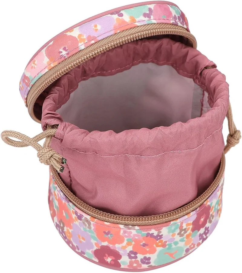 Depesche 13062 TOPModel Floral - Rundes Schmuckkästchen in dunklem Pink, mit Model Motiv und Blumen