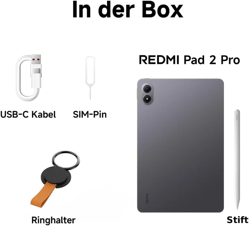 XIAOMI REDMI 2 Pro + Stift, 6+128GB, 12,1" 2,5K 120Hz Display, Riesiger 12.000mAh (typ) Akku, 4nm Pr