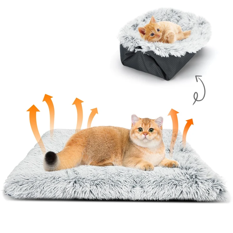 Nobleza 2 in 1 Katzenbett, Faltbar Welpenbett Katzenkissen, Haustierbett Flauschig und Weich, Katzen