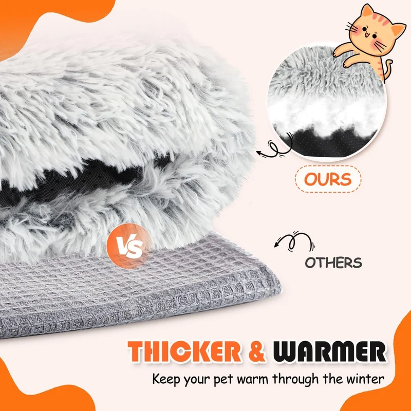 Nobleza 2 in 1 Katzenbett, Faltbar Welpenbett Katzenkissen, Haustierbett Flauschig und Weich, Katzen