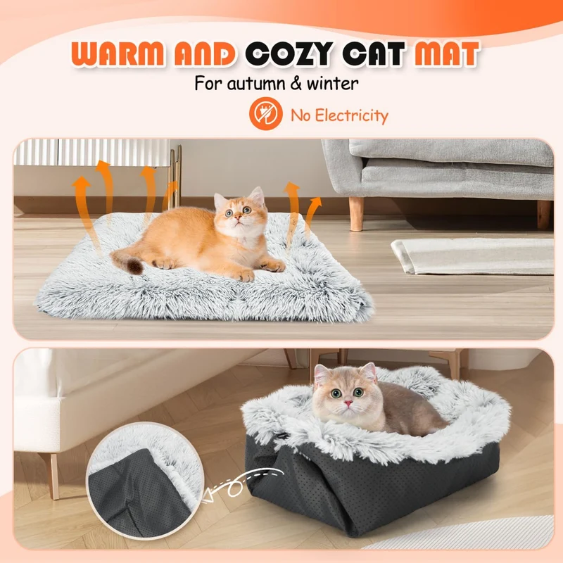 Nobleza 2 in 1 Katzenbett, Faltbar Welpenbett Katzenkissen, Haustierbett Flauschig und Weich, Katzen