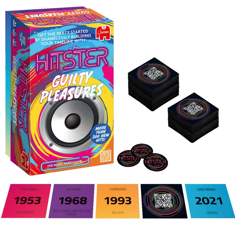 Hitster Guilty Pleasures – Das Musik-Partybrett, Karten- und Quizspiel für Ihre beliebtesten und kit