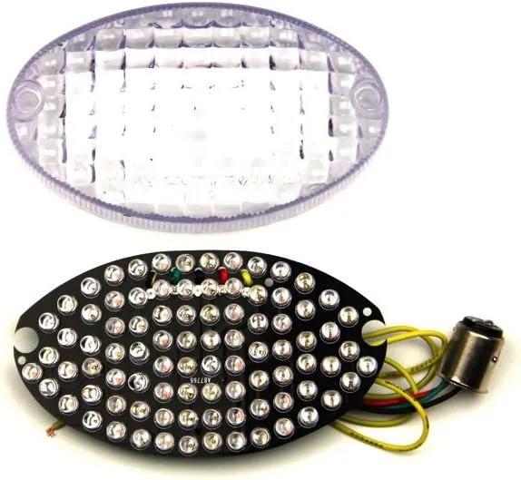 avdb-moto LED-Bremslicht mit integrierten Blinker kompatibel mit Buell XB9, XB12 (Klar), Klar