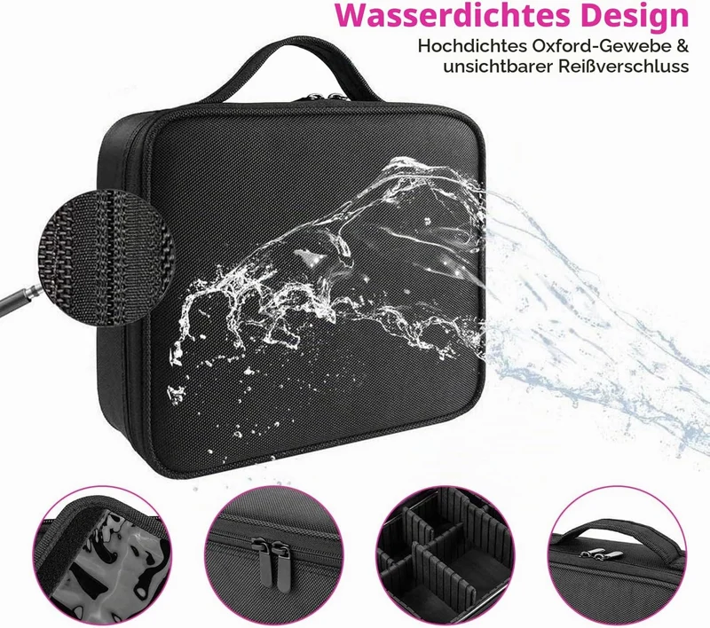 Professionelle Kosmetiktasche Damen Schminktasche Gross Reise Make-Up-Organizer Tasche, wasserdichte