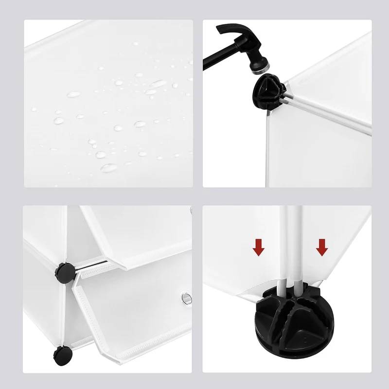 WOLTU Schuhboxen 10 Fächer stapelbar DIY Schuhschrank Weiss 47 x 35 x 170 cm Weiss, 47 x 35 x 170 cm