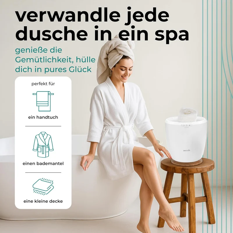 Handtuchwärmer Elektrisch Natur – Kompakter Handtuchheizkörper mit Timer & Überhitzungsschutz, Towel